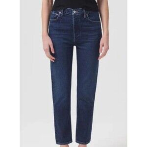 Agolde Jeans Denim Riley High Rise Straight Crop Womens Size 23 Divided Wash NWT
